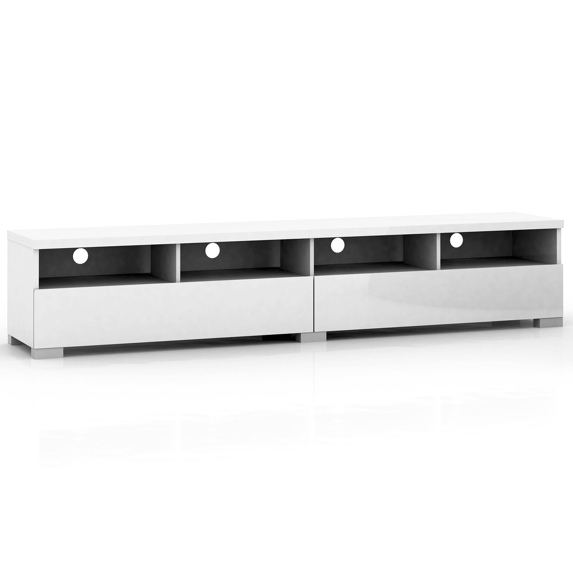 7325wht Elara 2 Drawer Entertainment Unit WhiteTV Entertainment