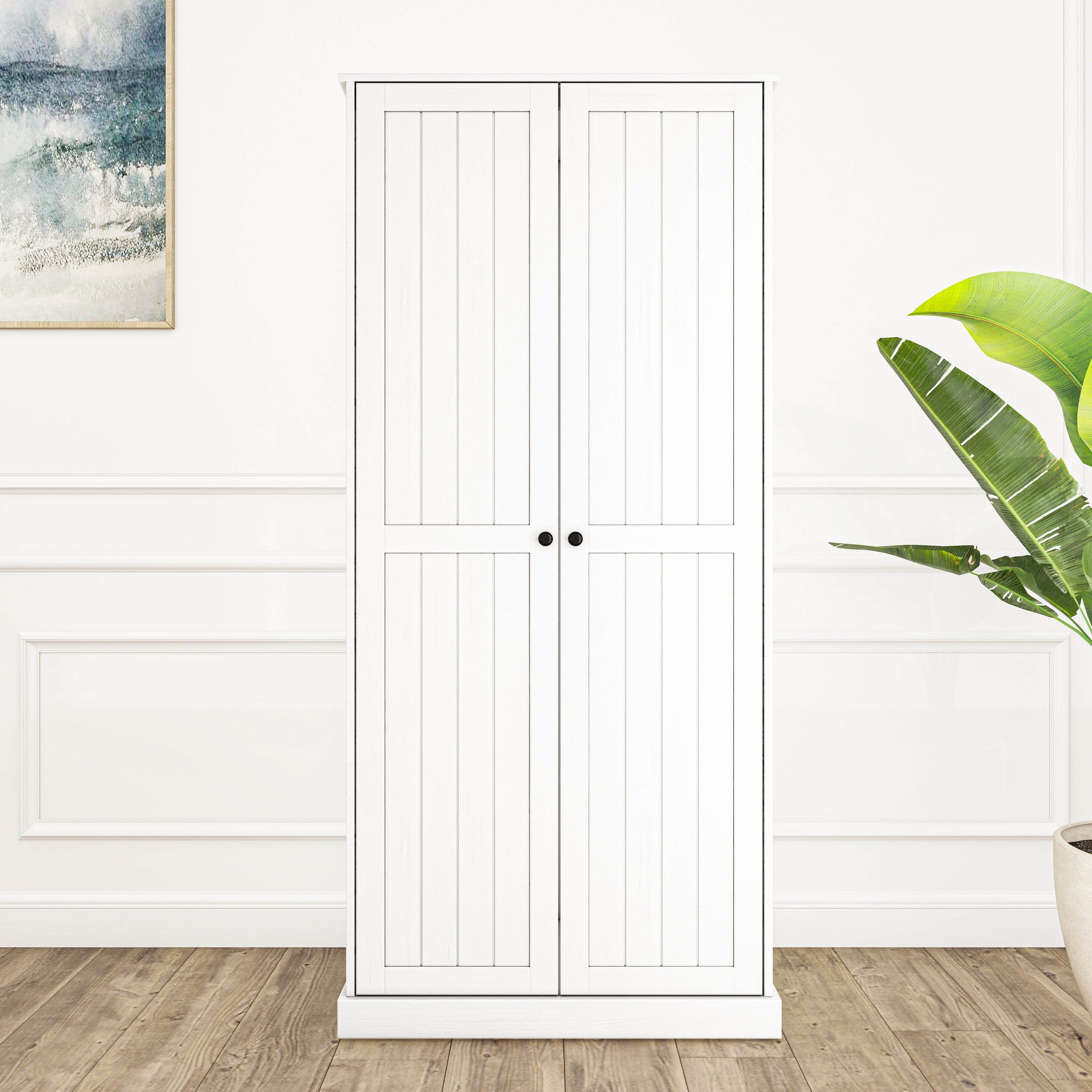 5296wht Hamptons 2 5 Tier 80cm Wide Multipurpose Cupboard Storage